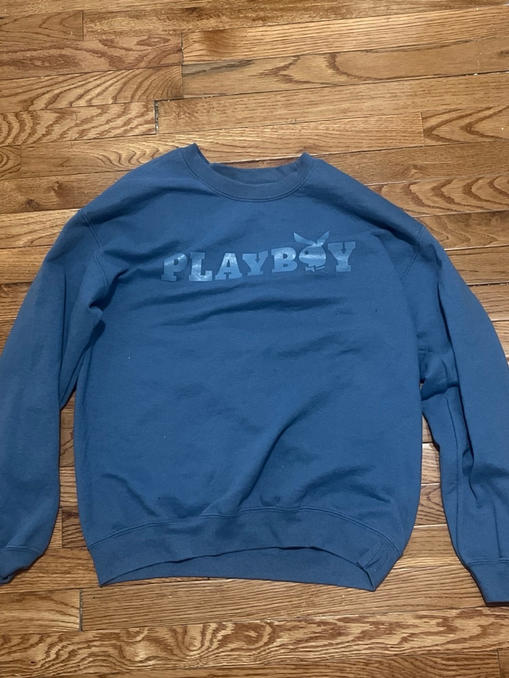 PLAYBOY Men's Crewneck Sweatshirt in Navy Blue